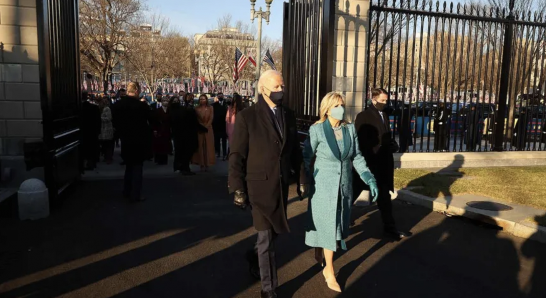 Joe Biden and wife walking