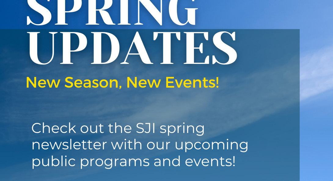 a blue image background with white letters that say spring updates