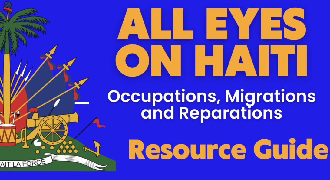 Resource Guide with Haitian Flag and White and yellow lettering